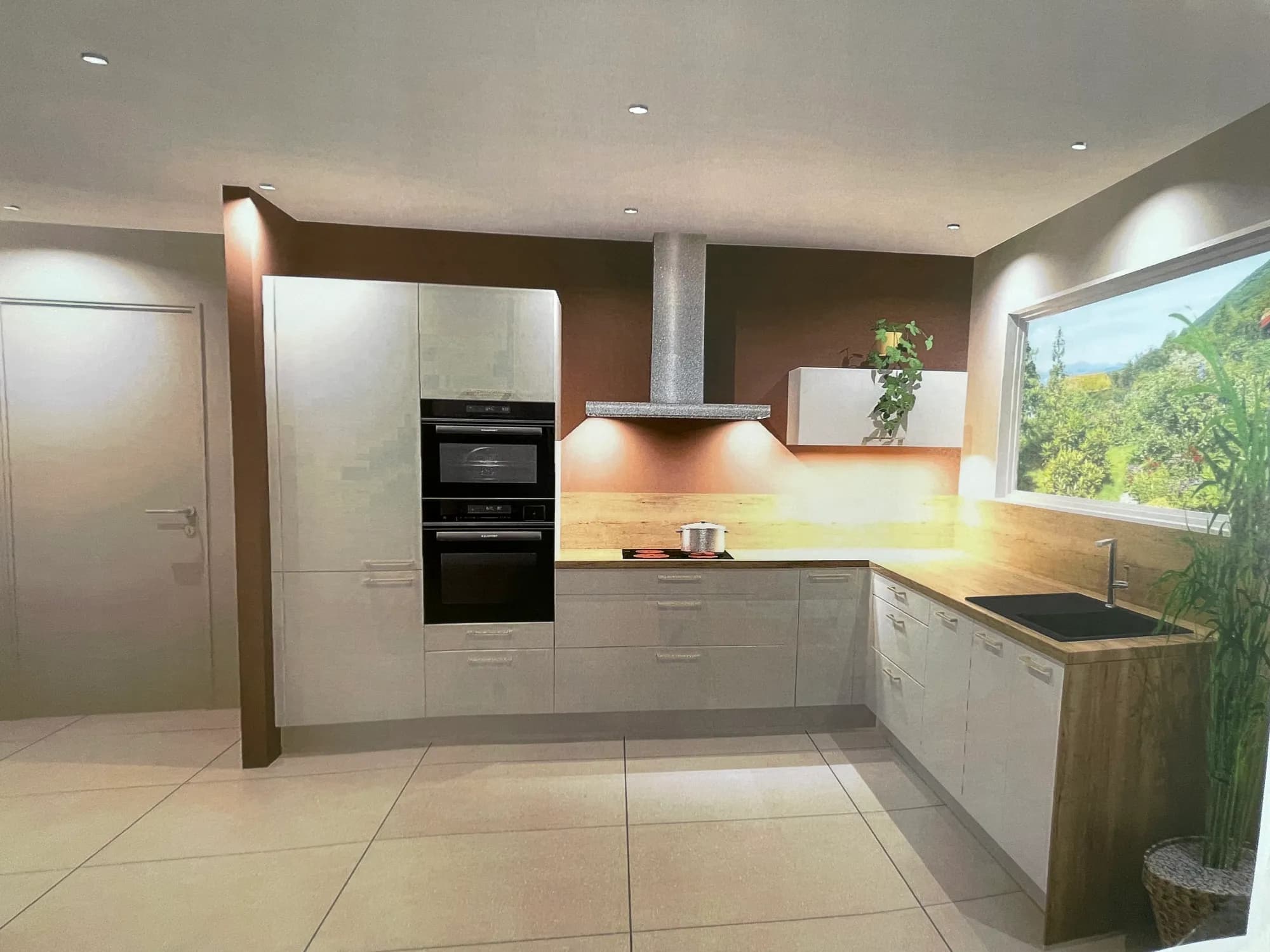 Vue d'artiste de la cuisine équipée incluse dans l'appartement 101